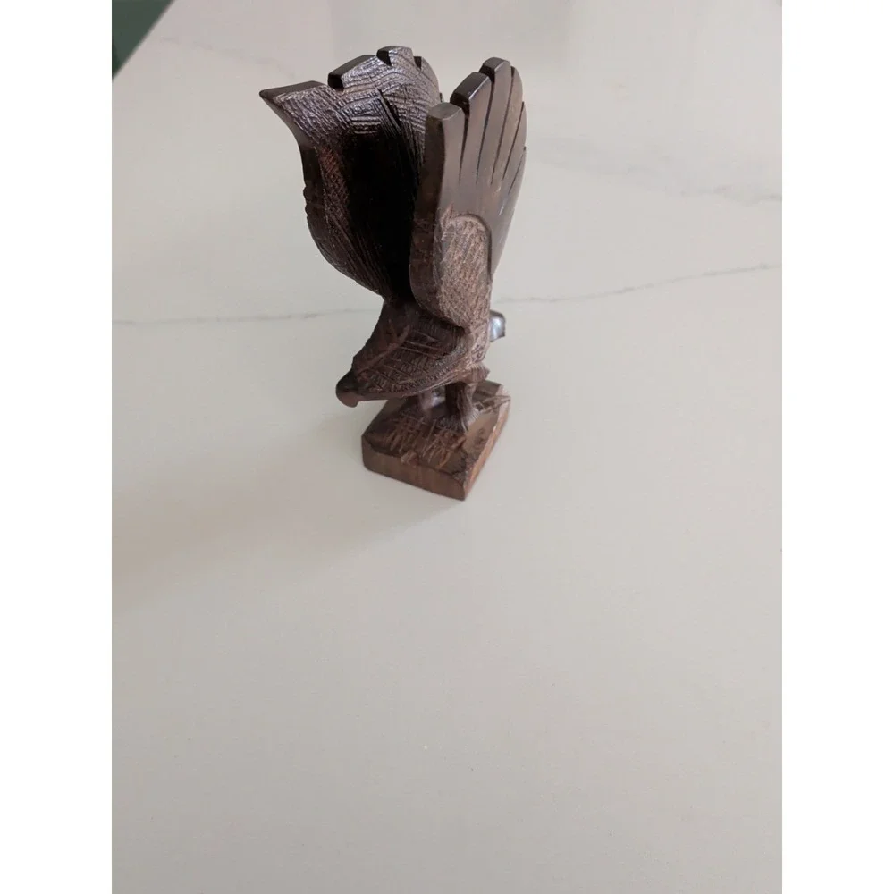 Handcrafted Wooden Eagle figurine, 6